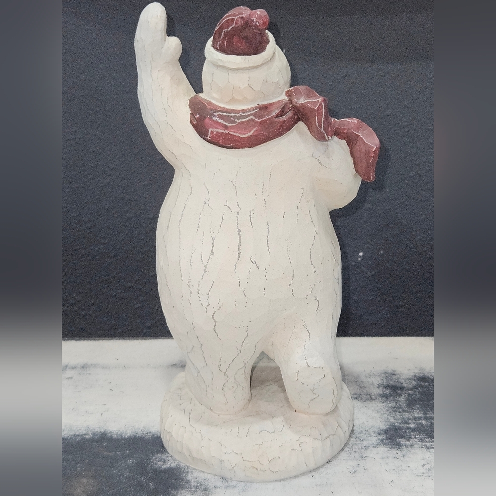 Christmas Snowman Decor Rustic Country Figurine 9" German Inspired  Fabulous! A+ - Picture 2 of 3